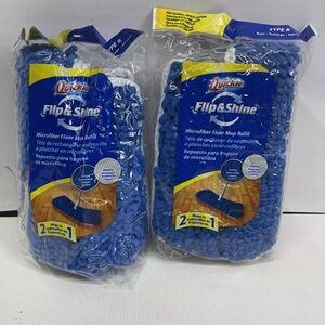 2 Quickie Flip & Shine Microfiber Floor Mop Refills 72078M Replacement TypeK New